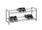HAKU Möbel Schuhregal aus Metall in Grau B 80 cm H 38-60 cm, 80 x 30 cm, H 38 cm