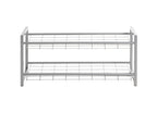 HAKU Möbel Schuhregal aus Metall in Grau B 80 cm H 38-60 cm, 80 x 30 cm, H 38 cm