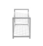 HAKU Möbel Schuhregal aus Metall in Grau B 80 cm H 38-60 cm, 80 x 30 cm, H 38 cm