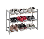 HAKU Möbel Schuhregal aus Metall in Grau B 80 cm H 38-60 cm, 80 x 30 cm, H 60 cm