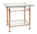 HAKU Möbel Beistelltisch aus Metall mit Glas in Kupfer 58 x 43 x 52 cm