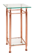 HAKU Möbel Beistelltisch aus Metall mit Glas 35 x 35 x 72 cm