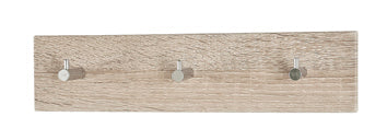 HAKU Möbel Garderobenleiste aus MDF B 34-57 cm H 8 cm, 34 x 5 cm, H 8 cm in Chrom, Eiche hell