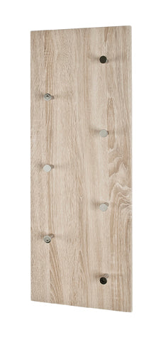 HAKU Möbel Wandgarderobe aus MDF 80 x 6 x 30 cm in Chrom, Eiche hell