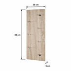 HAKU Möbel Wandgarderobe aus MDF 80 x 6 x 30 cm in Chrom, Eiche hell