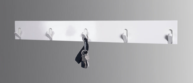 HAKU Möbel Garderobenleiste aus MDF B 44-82 cm H 10 cm, 82 x 2 cm, H 10 cm in Weiss