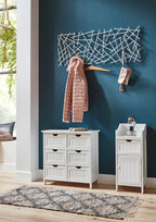 HAKU Möbel Wandgarderobe aus Metall in Weiss 100 x 5 x 40 cm