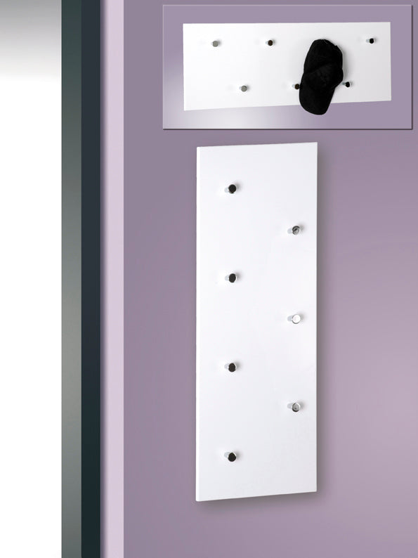 HAKU Möbel Wandgarderobe aus MDF 80 x 6 x 30 cm in Chrom, Weiss