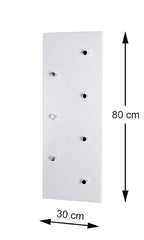 HAKU Möbel Wandgarderobe aus MDF 80 x 6 x 30 cm in Chrom, Weiss