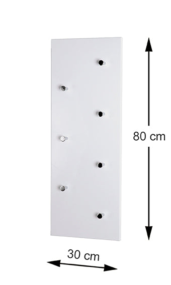 HAKU Möbel Wandgarderobe aus MDF 80 x 6 x 30 cm in Chrom, Weiss