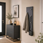 HAKU Möbel Wandgarderobe aus MDF 80 x 6 x 30 cm in Chrom, Granitoptik