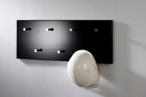 HAKU Möbel Wandgarderobe aus MDF 80 x 6 x 30 cm in Chrom, Schwarz