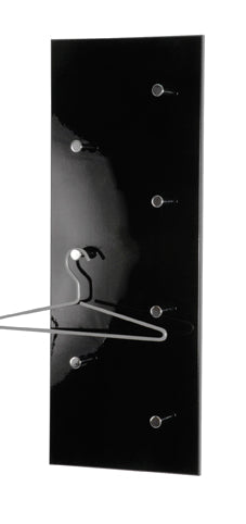 HAKU Möbel Wandgarderobe aus MDF 80 x 6 x 30 cm in Chrom, Schwarz