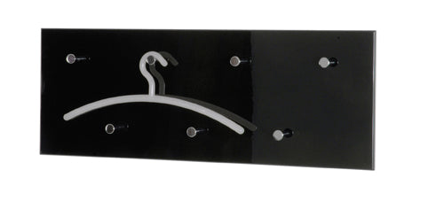 HAKU Möbel Wandgarderobe aus MDF 80 x 6 x 30 cm in Chrom, Schwarz