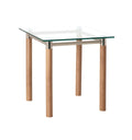 HAKU Möbel Beistelltisch aus Massivholz mit Glas in Braun