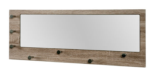 HAKU Möbel Wandgarderobe aus MDF mit Spiegel in Braun 80 x 6 x 30 cm