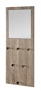 HAKU Möbel Wandgarderobe aus MDF mit Spiegel in Braun 30 x 6 x 80 cm