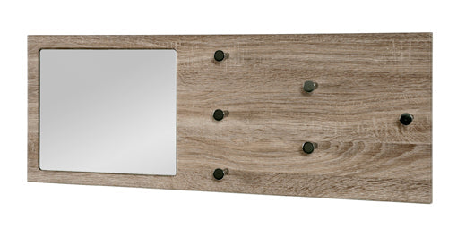 HAKU Möbel Wandgarderobe aus MDF mit Spiegel in Braun 30 x 6 x 80 cm