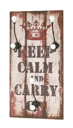 HAKU Möbel Wandgarderobe aus MDF Motiv Schriftzug in Braun 30 x 12 x 60 cm