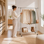 HAKU Möbel Rollgarderobe aus Metall in Silber