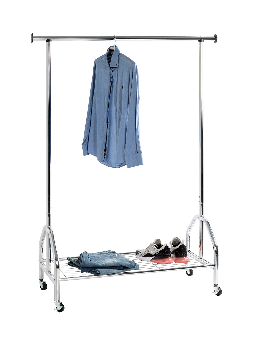 HAKU Möbel Rollgarderobe aus Metall in Silber