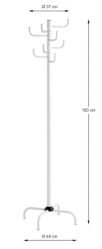 HAKU Möbel Garderobenständer aus Metall in Weiss 37 x 180 cm