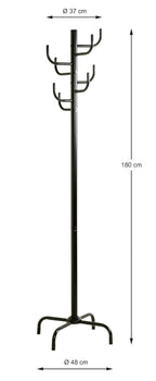 HAKU Möbel Garderobenständer aus Metall 37 x 180 cm in Schwarz