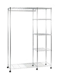 HAKU Möbel Rollgarderobe aus Metall höhenverstellbar in Silber