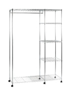 HAKU Möbel Rollgarderobe aus Metall höhenverstellbar in Silber