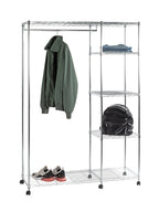 HAKU Möbel Rollgarderobe aus Metall höhenverstellbar in Silber