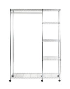 HAKU Möbel Rollgarderobe aus Metall höhenverstellbar in Silber