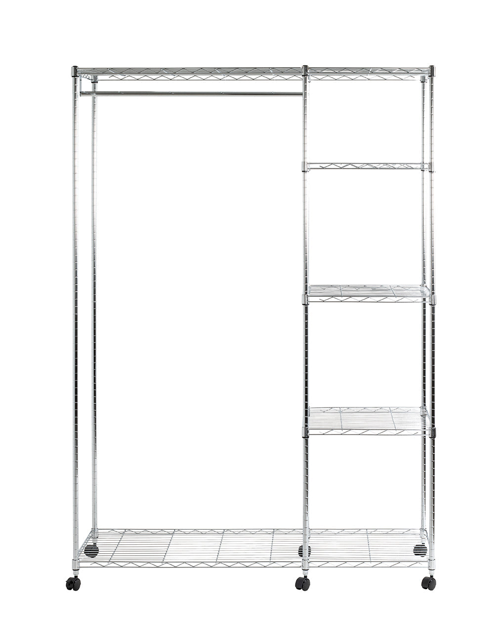 HAKU Möbel Rollgarderobe aus Metall höhenverstellbar in Silber