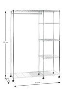 HAKU Möbel Rollgarderobe aus Metall höhenverstellbar in Silber