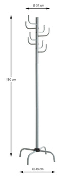 HAKU Möbel Garderobenständer aus Metall 37 x 180 cm in Grau