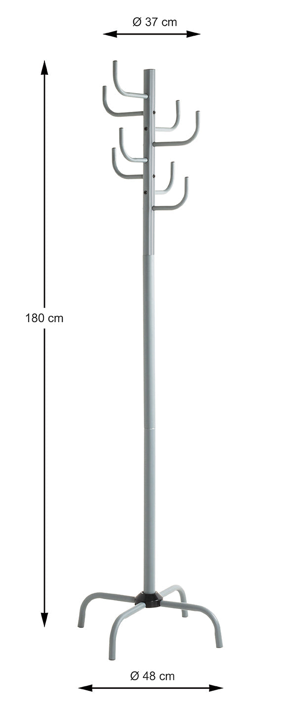 HAKU Möbel Garderobenständer aus Metall 37 x 180 cm in Grau