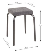 HAKU Möbel Stapelhocker aus Textil in Anthrazit