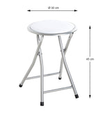 HAKU Möbel Klapphocker aus Textil gepolstert in Alu, Weiss