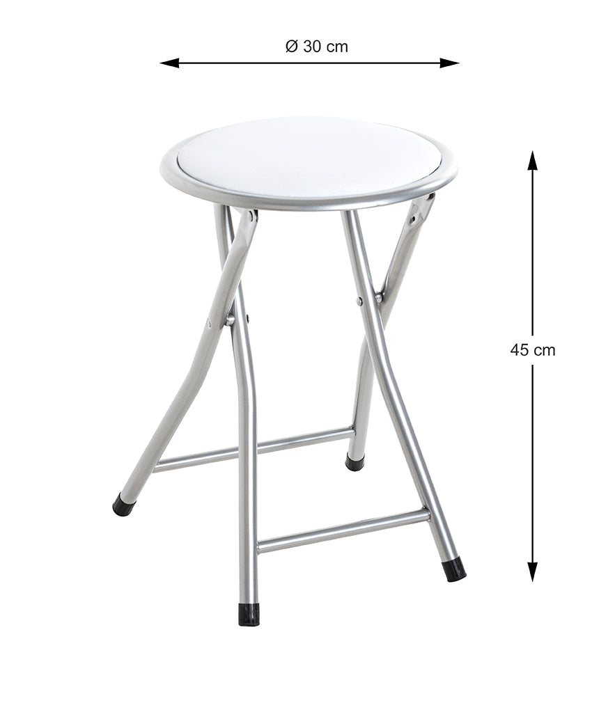 HAKU Möbel Klapphocker aus Textil gepolstert in Alu, Weiss