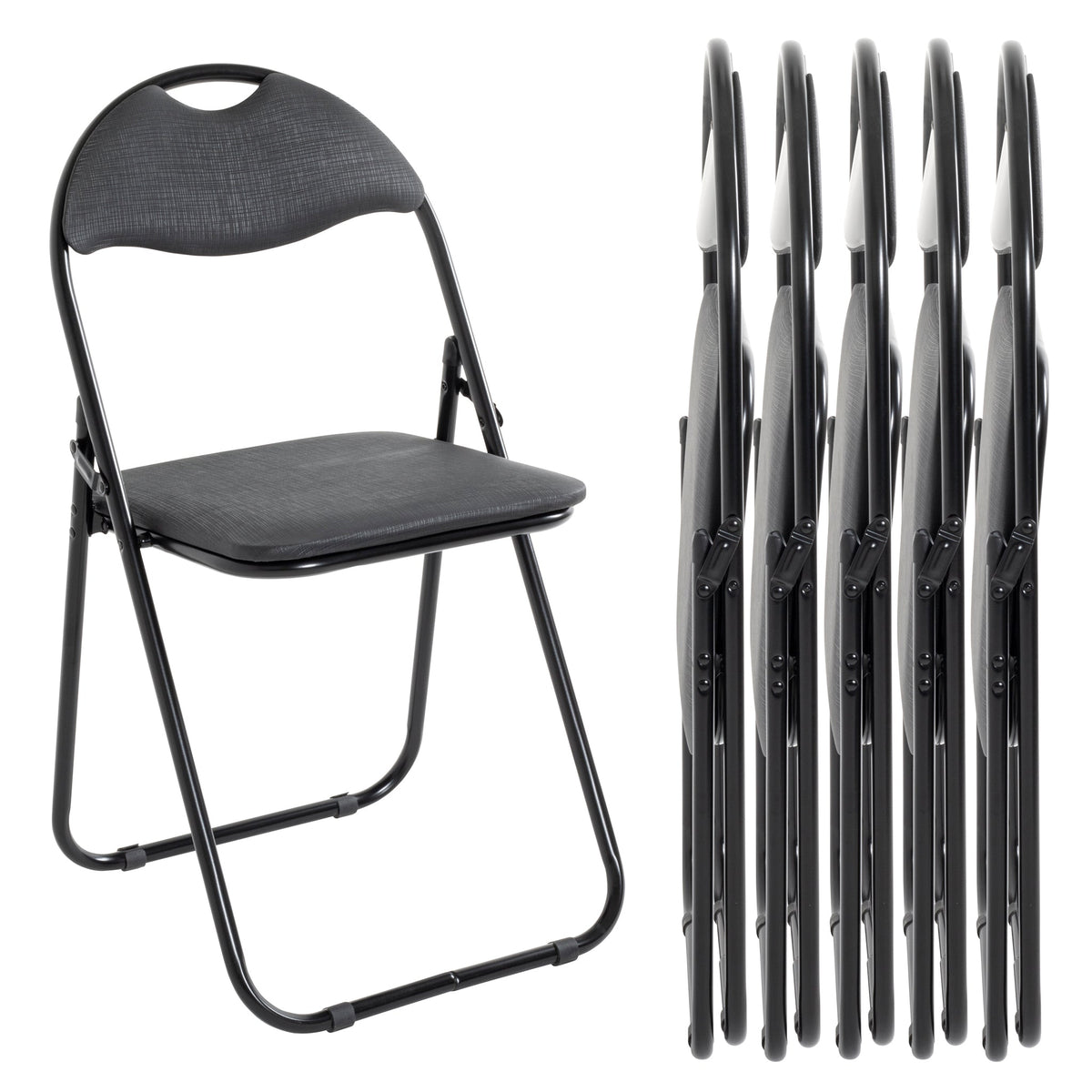 HAKU Möbel Klappstuhl aus Metall klappbar in Schwarz