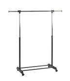 HAKU Möbel Rollgarderobe aus Metall höhenverstellbar in Schwarz