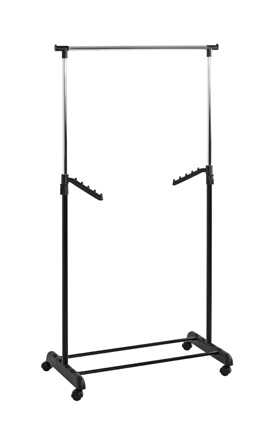 HAKU Möbel Rollgarderobe aus Metall höhenverstellbar in Schwarz