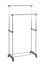 HAKU Möbel Rollgarderobe aus Metall höhenverstellbar in Grau