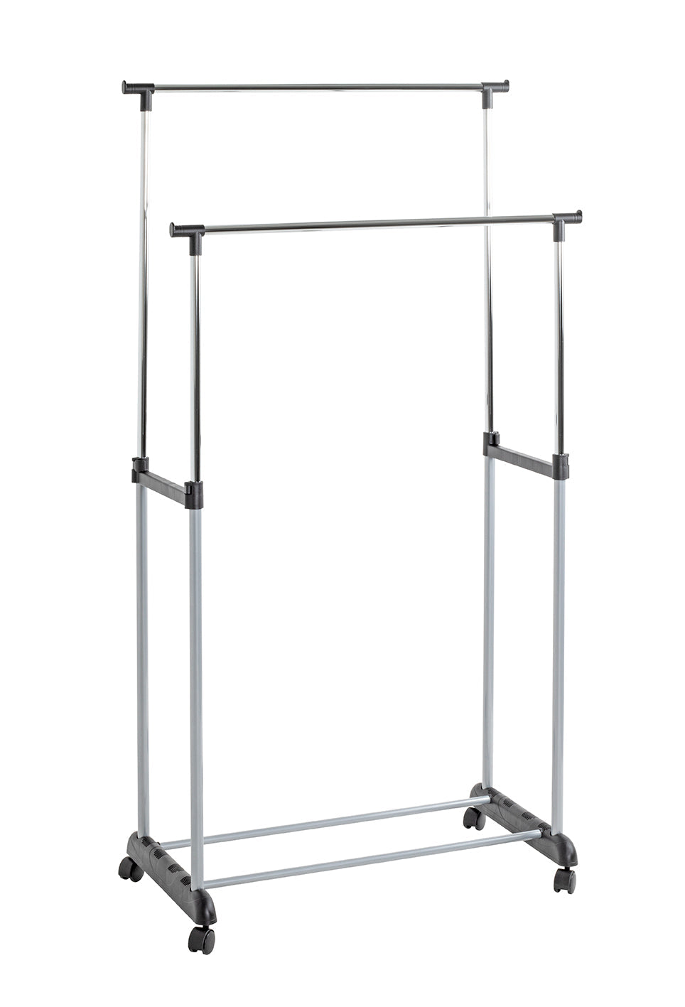 HAKU Möbel Rollgarderobe aus Metall höhenverstellbar in Grau
