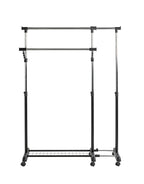 HAKU Möbel Rollgarderobe aus Metall höhenverstellbar in Schwarz