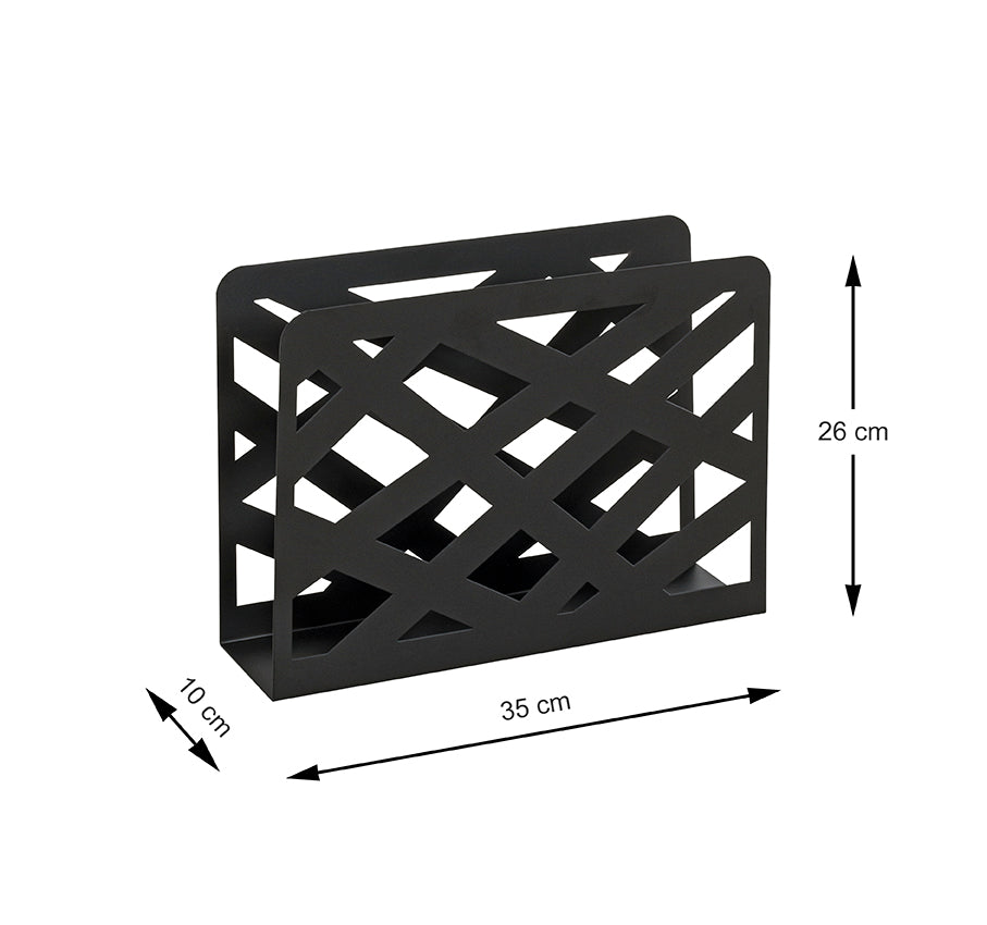HAKU Möbel Zeitungsständer aus Metall 35 x 10 x 26 cm in Schwarz