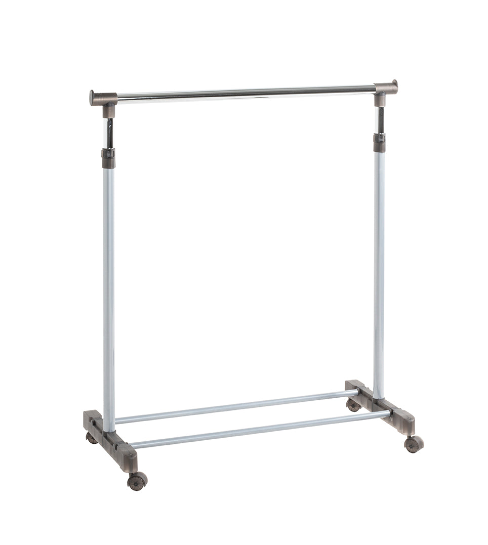 HAKU Möbel Rollgarderobe aus Metall höhenverstellbar in Grau