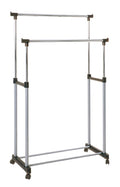 HAKU Möbel Rollgarderobe aus Metall höhenverstellbar in Grau