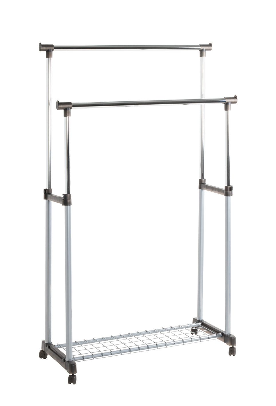 HAKU Möbel Rollgarderobe aus Metall höhenverstellbar in Grau