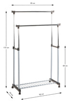 HAKU Möbel Rollgarderobe aus Metall höhenverstellbar in Grau