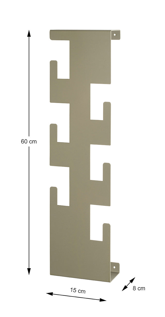 HAKU Möbel Wandgarderobe aus Metall 15 x 8 x 60 cm in Grün (Schilfgrün)